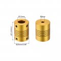 Uxcell 2pcs 5mm To 12mm Aluminum Alloy Shaft Coupling L31xd25 Flexible Coupler For Encoders And Motors Golden