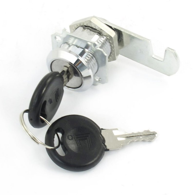 Tool Box Furniture Locking 19mm Dia 22mm Length Thread Cylinder Cam Lock With Key