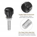 Uxcell 4 Set M5 X 25mm Male Thread Knurled Knobs Thumb Screws With Nuts Washers Clamping Knob Grip 14mm Plastic Head Hand