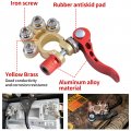 Gift2u Battery Terminal Connectors Car Top Post 2pcs 4 Way Positive Negative Terminals Clamp Connector Quick Release Disconnect