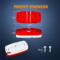 Nilight Double Bullseye Marker Light 5pcs Red 10led Rectangular Clearance Front Side Rear Indicator Surface Mounted For 12v