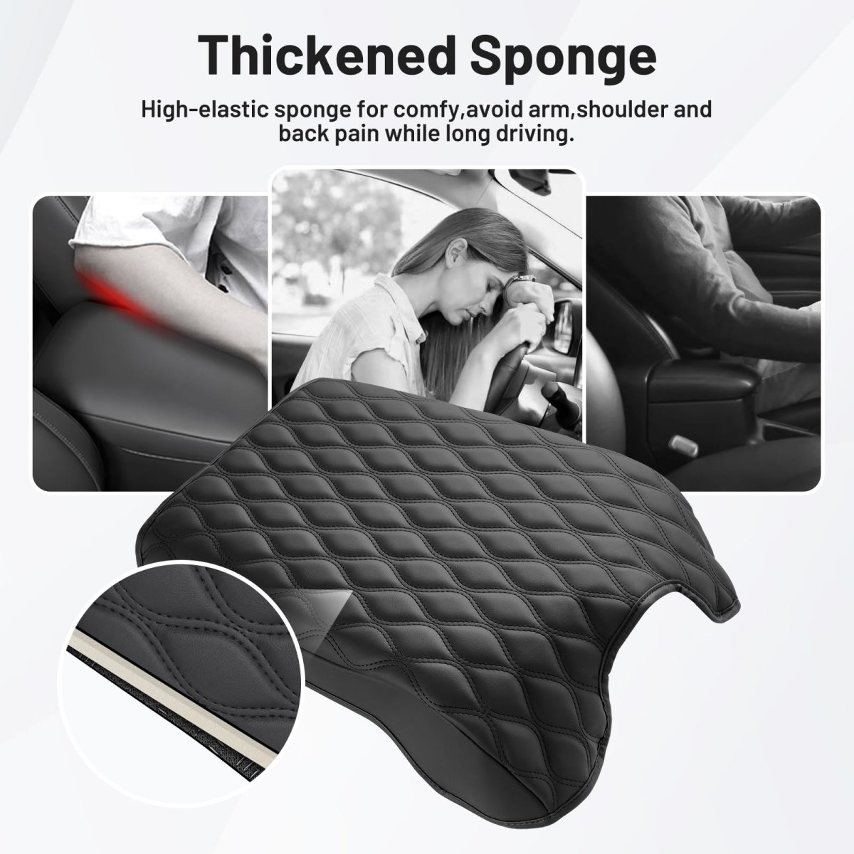 Center Console Cover For 2011-2016d F250 F350 F450 F550 Accessories Armrest Cushion Leather Middle Covers Anti-scratch Pad For