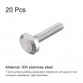 Uxcell T-slot Bolts 20pcs M6x30mm Slot Drop-in Stud Sliding 304 Stainless Steel Shape Screws For T Track