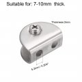 Uxcell Glass Shelf Brackets Stainless Steel Clamp Clip Holder Half Round For 7-11mm Thickness 4pcs