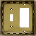 Brainerd 64739 Beaded Single Toggle Switch Decorator Wall Plate Cover Tumbled Antique Brass 