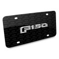 Ford F-150 2015 Up 3d Logo On Pattern Black Aluminum License Plate Official Licensed Universal Fit For Car Suv Truck 12 In X 6