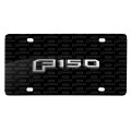 Ford F-150 2015 Up 3d Logo On Pattern Black Aluminum License Plate Official Licensed Universal Fit For Car Suv Truck 12 In X 6