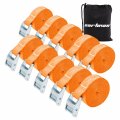 Cartman 1 X 12 Lashing Straps Cargo Tie-down Strap Up To 600lbs 10pk In Carry Bag Orange