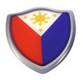 Philippines Flag Shield Domed Decal 3dlook Edge Emblem Resin Car Sticker 2 6 X3