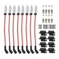 8 Pack Square Ignition Coil Spark Plug Wire Kit For Chevy Silverado Express Gmc Savana Sierra Yukon Hummer H2 1999 2007 41 962