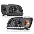 Led Strip Headlight Turn Signal Corner Lamp Assembly For 2001-2004 Toyota Tacoma Metallic Chrome Housing Smoke Lens Trim Driver 