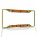 Fastasticdeals Metal Insert License Plate Frame Tyrannosaurus B Weatherproof Car Accessories Gold 4 Holes Solid 