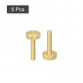 Uxcell Knurled Thumb Screws M4x20mm Flat Brass Bolts Grip Knobs Fasteners For Home Electronic Machine 5pcs