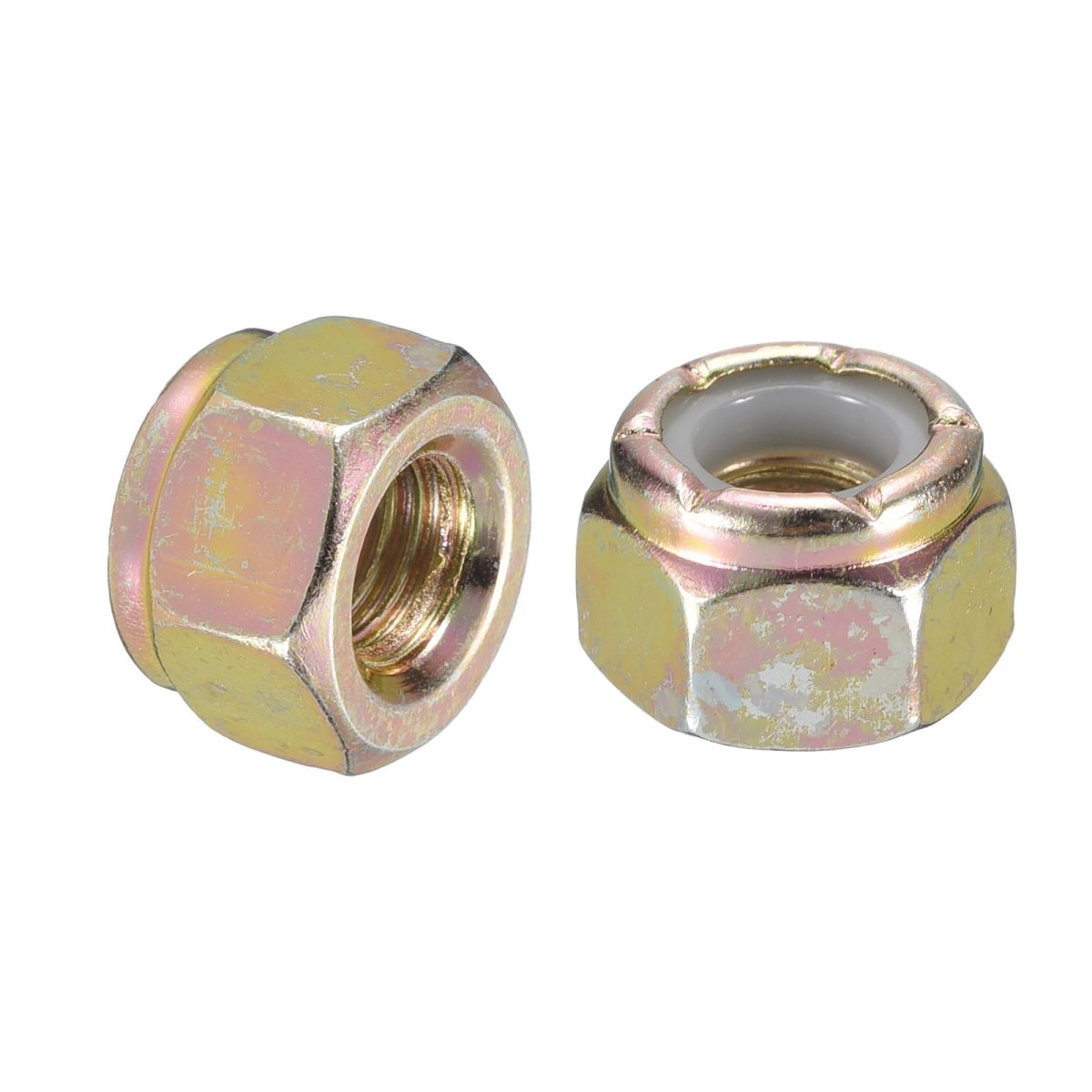25pcs 1 4 -28 Nylon Insert Hex Lock Nuts Carbon Steel Self-locking Stop Nut For Industrial Construction Fasteners Color Zinc