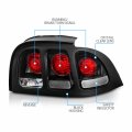 Amerilite For 1994-1998 Ford Mustang Black Bezel Replacement Brake Lamp Taillights Set Passenger And Driver Side