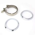 3 5 Inches Id V-band Clamp With Flange Kit Stainless Steel 10 Mm Lock Bolt Universal Use For Outer Diameter Tube Pack Of 4