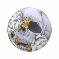 1080 Graphics Cool Skull And Flower Vector Key Chain Double Sided Stainless Steel Keychain 