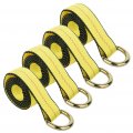 Ocpty Heavy Duty 4x 8 Lasso Straps Wrecker Truck Tow Dolly Tire Wheel Tie Down Strap Yellow