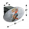 Surprise Attack Pin Up Girl Missile Oval Tow Trailer Hitch Cover Plug Insert