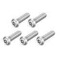 5pcs Torx Security Machine Screws 1 4-20 X 304 Stainless Steel Tamper Resistant Button Head Bolt Full Thread For Anti-theft 