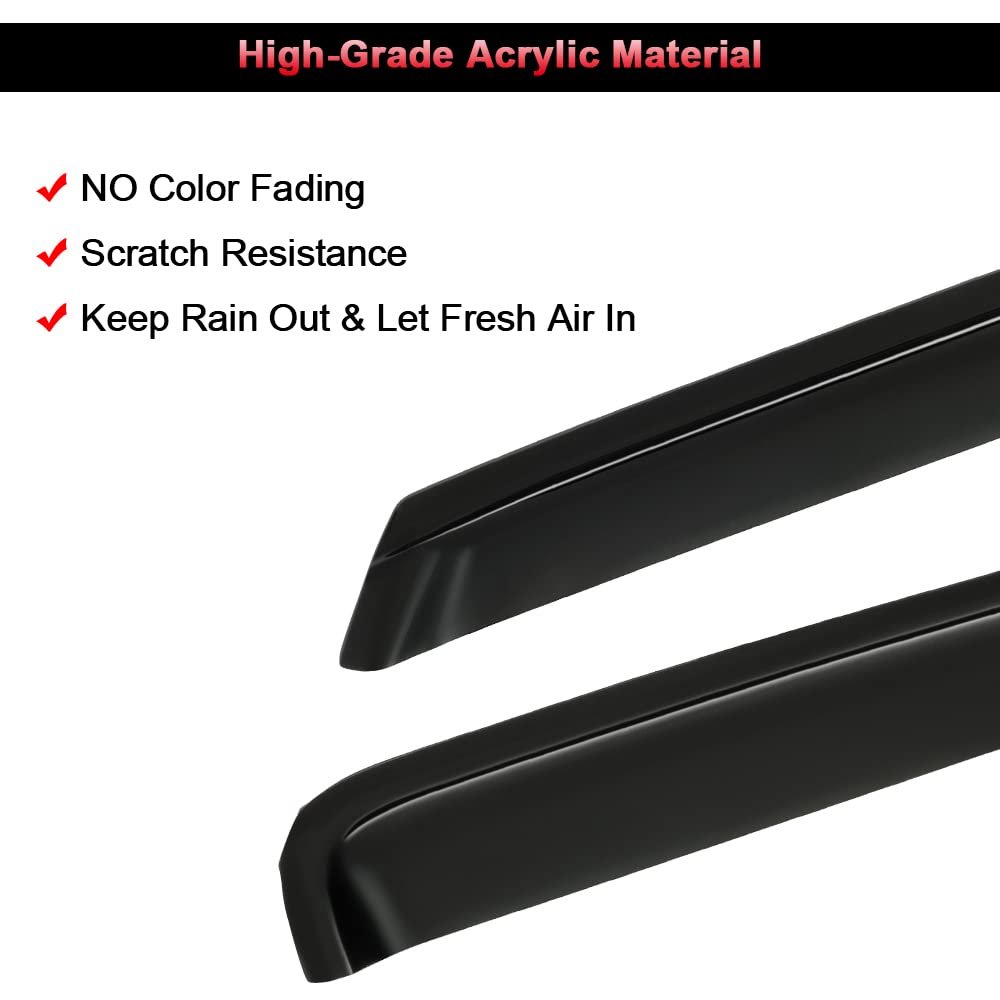 Side Window Deflectors 2 Pieces For Chevy Blazer 1992 To 1994 C1500 C2500 Transparent Smoked Rain Guards Tape On Outside Mount