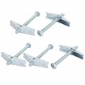 Uxcella M8 X 100mm Male Thread Spring Loaded Hollow Wall Round Head Toggle Bolt 5pcs