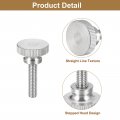 Uxcell M6x25mm Knurled Thumb Screws 5pcs 304 Stainless Steel Flat Head Bolts With Shoulder Grip Knobs Fasteners