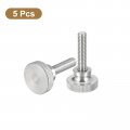 Uxcell M6x25mm Knurled Thumb Screws 5pcs 304 Stainless Steel Flat Head Bolts With Shoulder Grip Knobs Fasteners
