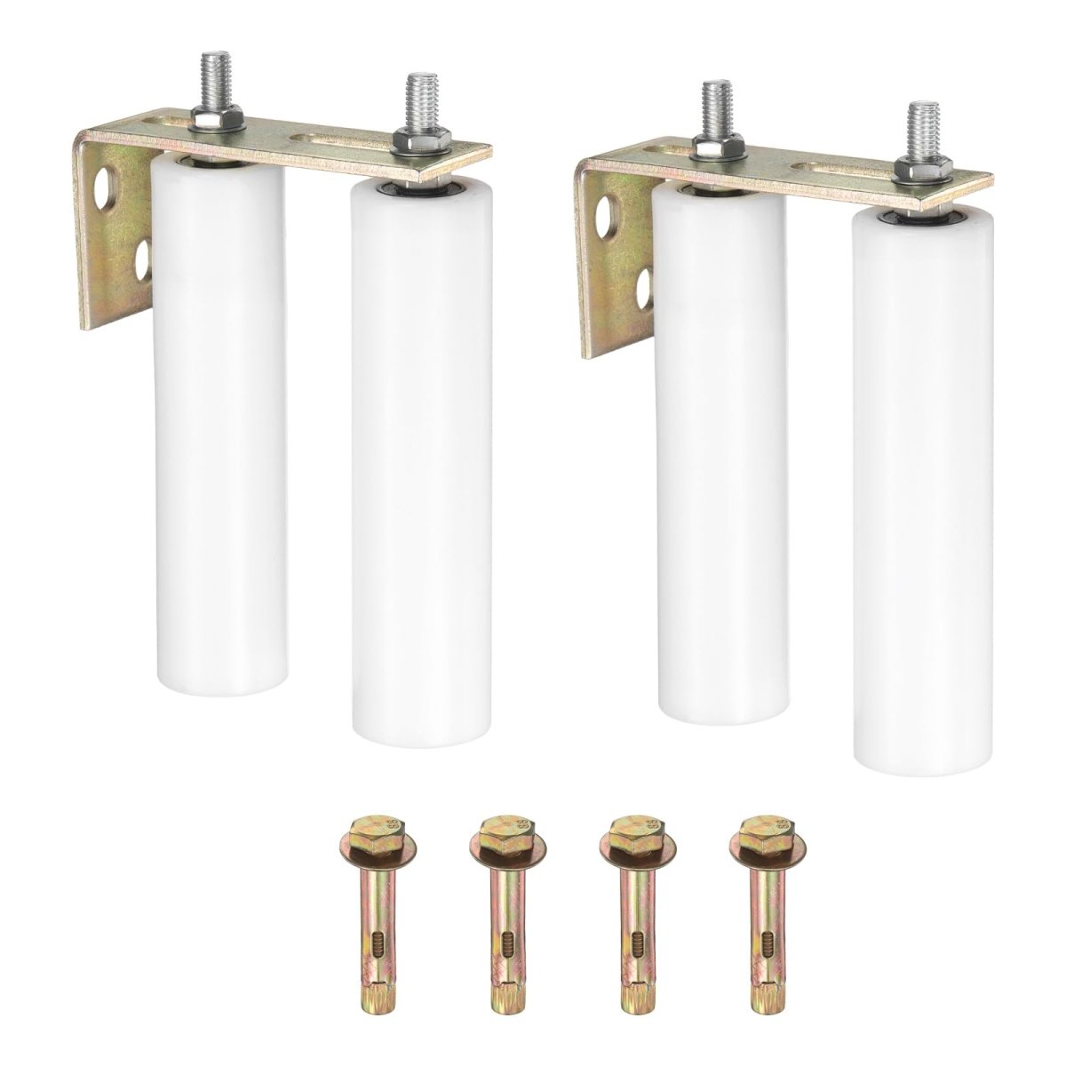 Slide Gate Guide Roller Kit 2 Set Nylon Rollers With Rear Post Bracket Adjustable Sliding Hardware For Barn Rolling Doors 1 97