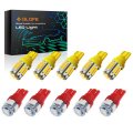 Glofe 10pcs Cab Roof Running Marker Light Amber Red T10 Led Bulb For 2003 2004 2005 2006 2007 2008 2009 Hummer H2 Ford F-250 