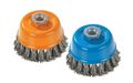 Walter 13g604 Knot Twisted Wire Cup Brush With Ring Threaded Hole Carbon Steel 6 Diameter 0 020 5 8 -11 Arbor 6800 Maximum Rpm 