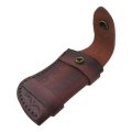 Xiami Brown Hand-printed Carved Cow Leather Sheath For Folding Knife Cover Pouch Belt Clip 