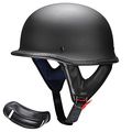 Yescom Dot German Style Motorcycle Half Helmet Open Face Cruiser Chopper Biker Skull Cap Black M 
