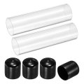 2pcs Clear Rigid Acrylic Pipe 34mm 1 34 Id X 40mm 57 Od 6 Round Polycarbonate Tube Plastic Tubing With Rubber Caps For Plumbing 