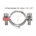 Uxcell Wall Ceiling Mount Pipe Supports 304 Stainless Steel Adjustable Bracket Clamp For 38-40mm 2pcs