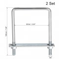 Uxcell Square U-bolts 3-1 2 90mm Inner Width 180mm Length Carbon Steel M8 With Nuts Frame Plate Round Washers Set
