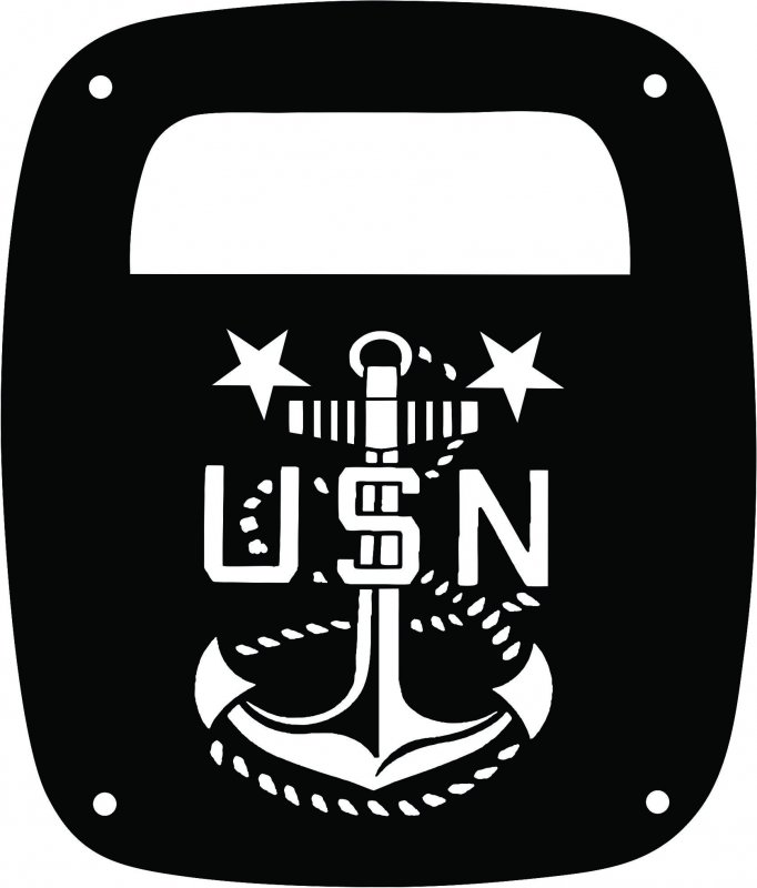 Jeeptails Navy Master Chief S Anchor Tail Lamp Light Covers For Jeep Cj Or Yj And Tj Wranglers Black Set Of 2