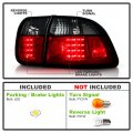 Acanii For 1996 1997 1998 Honda Civic Sedan Red Smoked Led Tail Lights Rear Brake Lamps Pair Replacement Left Right