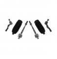 6 Pc Steering Kit Inner And Outer Tie Rod Ends Rack Pinion Bellow Boots 
