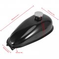 Trkimal Upgrade Metal Fuel Gas Tank With Petcock Cap For 49cc 50cc 60cc 66cc 80cc Engine Motorized Bicycle Black Bike Motor