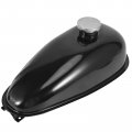 Trkimal Upgrade Metal Fuel Gas Tank With Petcock Cap For 49cc 50cc 60cc 66cc 80cc Engine Motorized Bicycle Black Bike Motor
