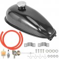 Trkimal Upgrade Metal Fuel Gas Tank With Petcock Cap For 49cc 50cc 60cc 66cc 80cc Engine Motorized Bicycle Black Bike Motor