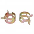 Uxcell 100 Pcs 18mm Spring Band Type Action Fuel Hose Pipe Air Clamp Bronze Tone