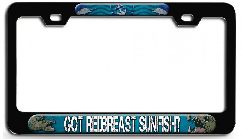 Got Redbreast Sunfish Fishing Bl 3d Metal License Plate Frame Auto Suv Truck Tag Holder P24