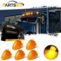Partsam 5pcs 17led Amber Cab Marker Top Roof Running Light Led Replacement For Kenworth Peterbilt Freightliner Mack Heavy Duty