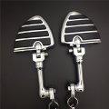 Xkh Group Motorcycle Chrome Long Angled Adjustable Peg Mounting Kit U Shape Footrest Foot Pegs For V-star Roadstar Suzuki