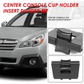 Auto Dynasty Oe Style Matte Black Front Seat Center Console Cup Holder Insert Divider Replacement For Subaru Outback Legacy