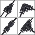 Uxcell Pneumatic 6mm Od Pu Air Hose Pipe Tube Kit 10m Black With Push To Connect Fittings