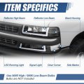 Auto Dynasty Led Drl Headlights Assembly For 1999-2006 Chevy Silverado Suburban 1500 2500 Hd 3500 Tahoe Headlamps Replacement