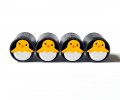 Baby Chick Chicken Emoji Tire Valve Caps Black Aluminum Set Of Four 